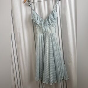 Guess chiffon light blue striped dress